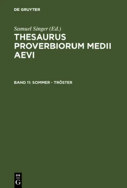 Buy Sommer - Troster (English, Samuel Singer | Kuratorium Singer Der Sagw) — BookShops.in