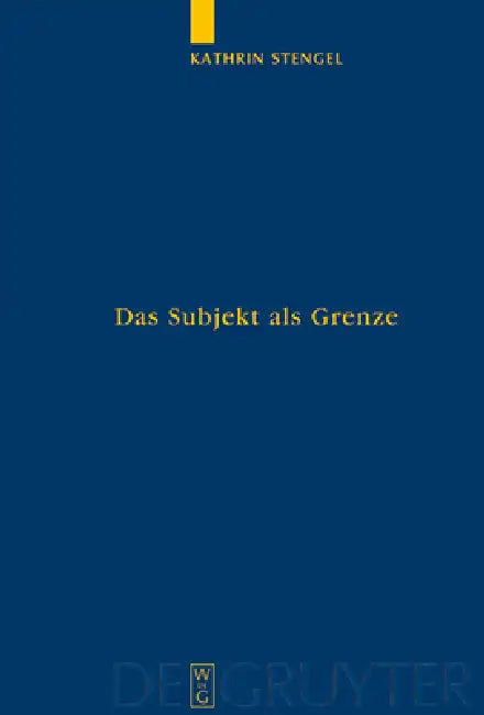 Buy Das Subjekt als Grenze (English, Kathrin Stengel) — BookShops.in