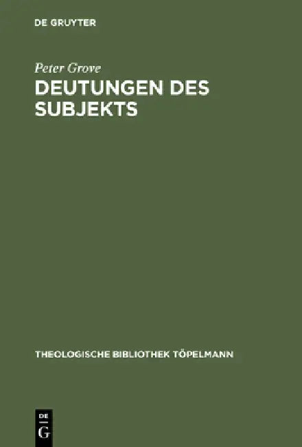 Buy Deutungen des Subjekts (English, Peter Grove) — BookShops.in