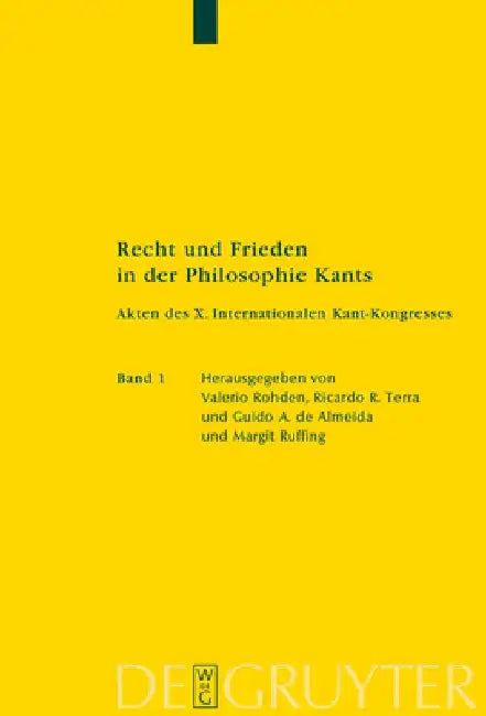 Buy Recht Und Frieden in Der Philosophie Kants (English, Valerio Rohden) — BookShops.in