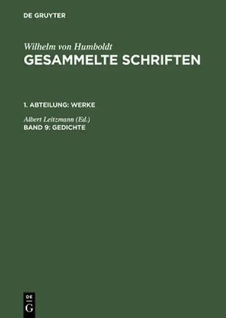 Buy Gesammelte Schriften, Band 9, Gedichte (English, Albert Leitzmann) — BookShops.in