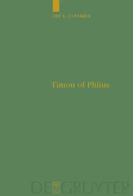 Buy Timon of Phlius (English, Dee L. Clayman) — BookShops.in
