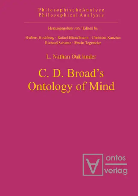 Buy C. D. Broad's Ontology of Mind (English, L. Nathan Oaklander) — BookShops.in