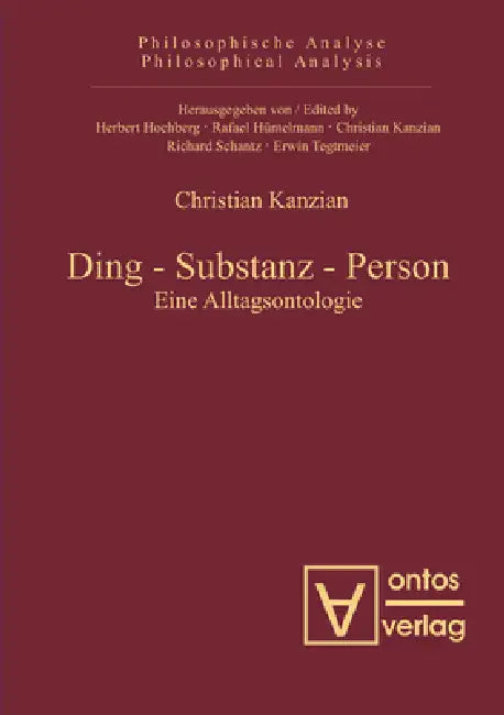 Buy Ding - Substanz - Person (English, Christan Kanzian) — BookShops.in