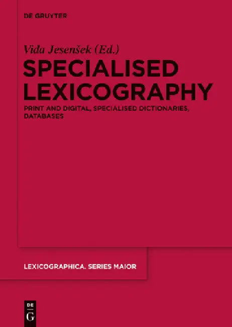 Buy Specialised Lexicography (English, Vida Jesensek) — BookShops.in