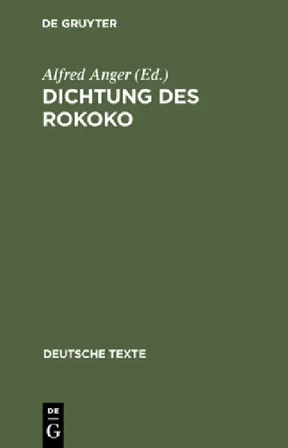 Buy Dichtung des Rokoko (English, Alfred Anger) — BookShops.in