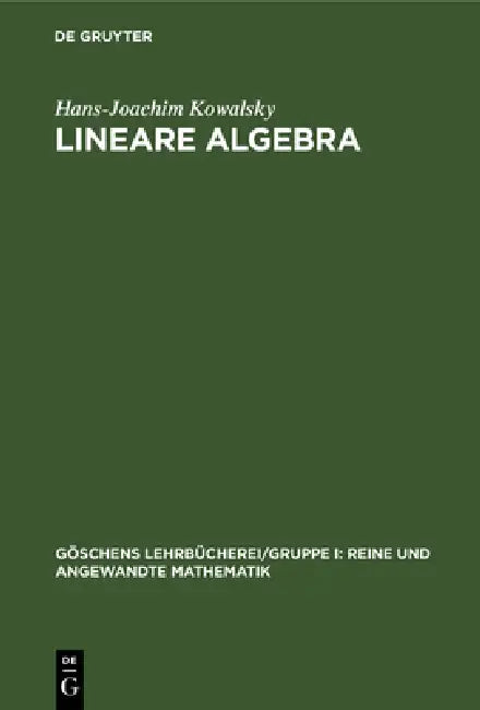 Buy Lineare Algebra (English, Hans-Joachim Kowalsky) — BookShops.in