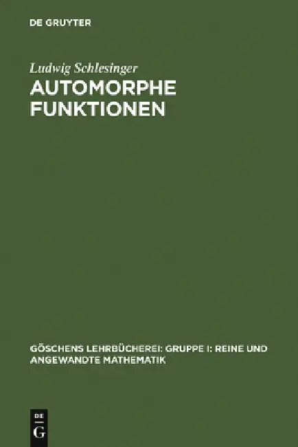 Buy Automorphe Funktionen (English, Ludwig Schlesinger) — BookShops.in
