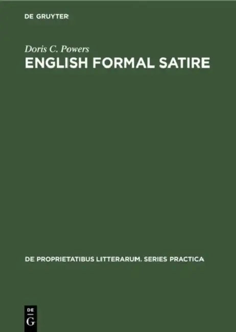 Buy English Formal Satire (English, Doris C. Powers) — BookShops.in