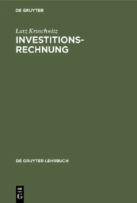Buy Investitionsrechnung (English, Lutz Kruschwitz) — BookShops.in