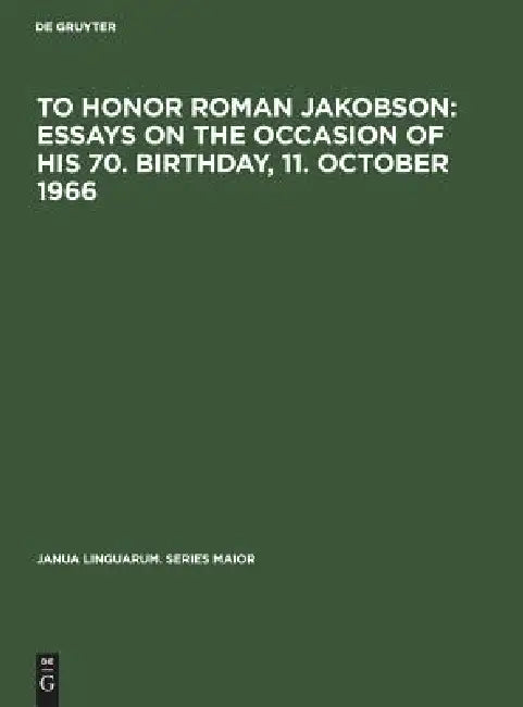 Buy To Honor Roman Jakobson (English, No Contributor) — BookShops.in