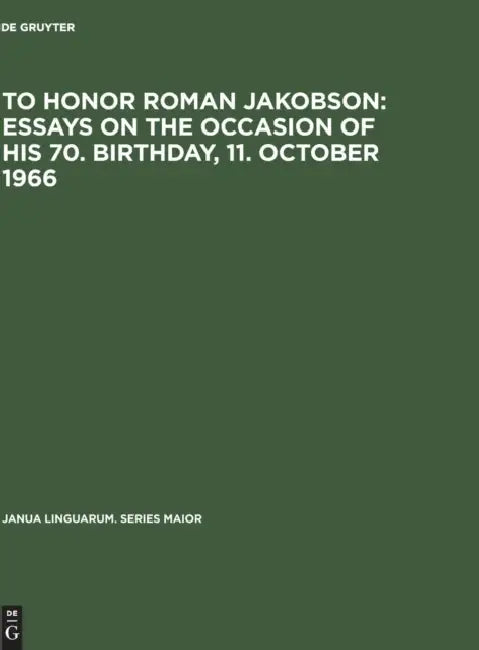 Buy To Honor Roman Jakobson (English, de Gruyter) — BookShops.in