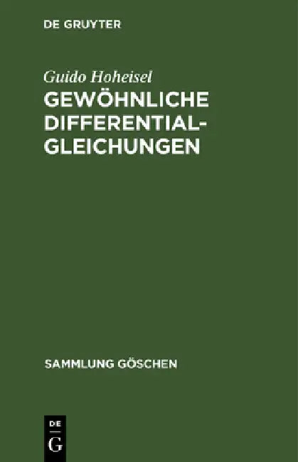 Buy Gewöhnliche Differentialgleichungen (English, Guido Hoheisel) — BookShops.in