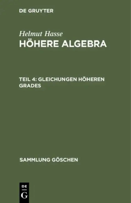 Buy Gleichungen höheren Grades (English, Helmut Hasse) — BookShops.in