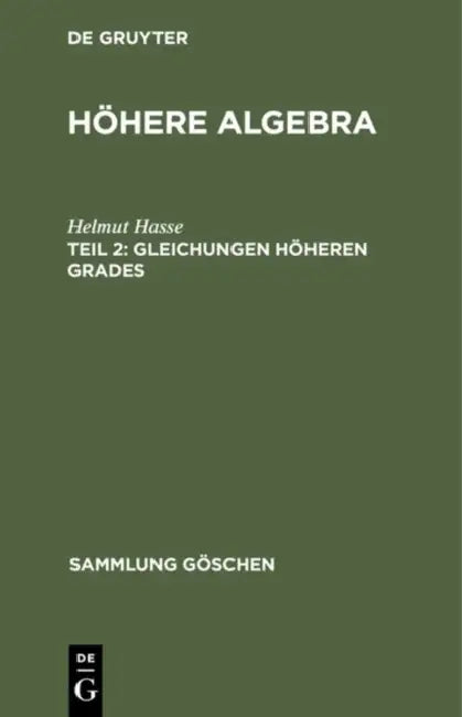 Buy Gleichungen höheren Grades (English, Helmut Hasse) — BookShops.in