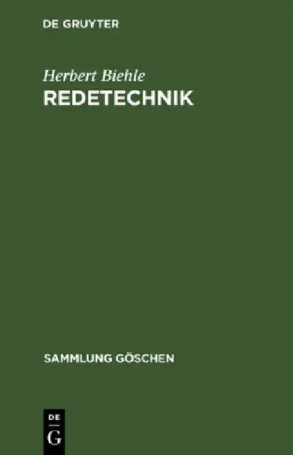 Buy Redetechnik (English, Herbert Biehle) — BookShops.in