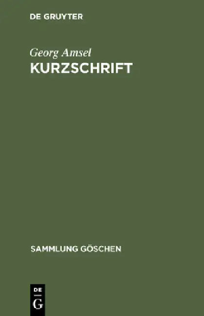 Buy Kurzschrift (English, Georg Amsel) — BookShops.in