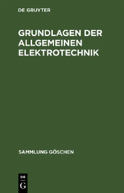 Buy Grundlagen der allgemeinen Elektrotechnik (English, Otto Mohr) — BookShops.in