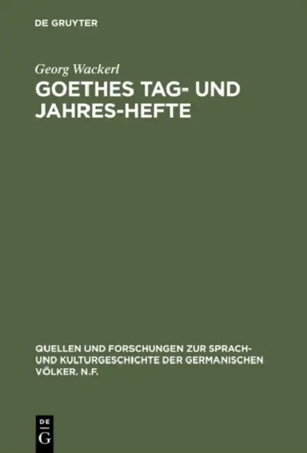 Buy Goethes Tag- und Jahres-Hefte (English, Georg Wackerl) โ BookShops.in