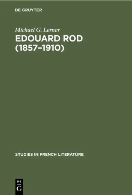 Buy Edouard Rod (1857-1910) (English, Michael G. Lerner) — BookShops.in