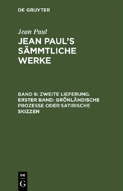 Buy Jean Paul's Sämmtliche Werke, Band 6, Zweite Lieferung. Erster Band (English, Jean Paul) — BookShops.in
