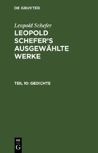 Buy Gedichte (English, Leopold Schefer) — BookShops.in