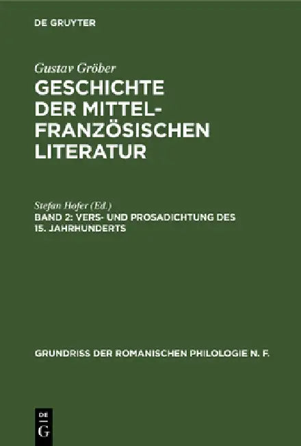 Buy Vers- Und Prosadichtung Des 15. Jahrhunderts (English, Stefan Hofer) — BookShops.in