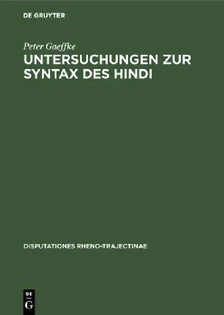 Buy Untersuchungen Zur Syntax Des Hindi (English, Peter Gaeffke) — BookShops.in