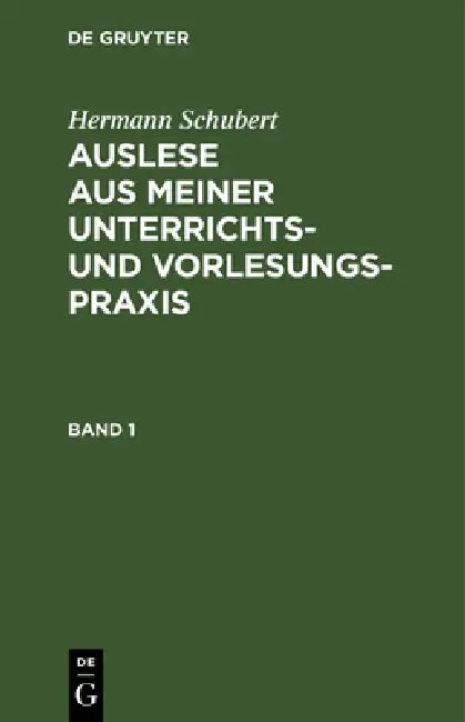 Buy Hermann Schubert (English, Hermann Schubert) — BookShops.in