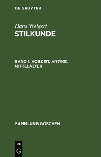 Buy Vorzeit, Antike, Mittelalter (English, Hans Weigert) — BookShops.in