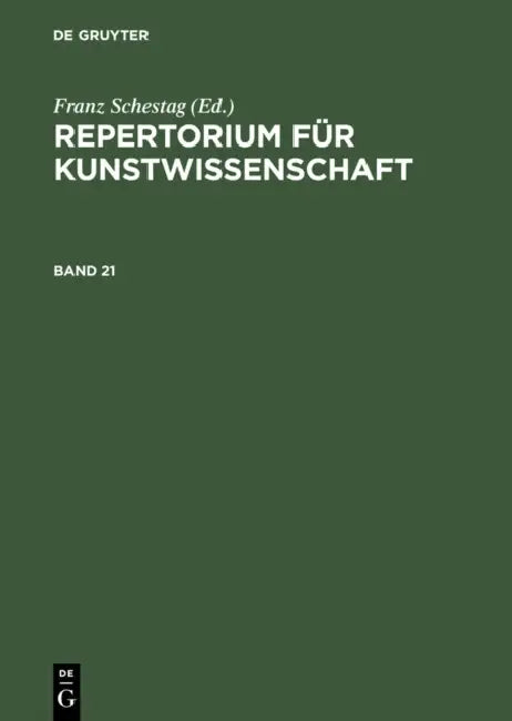Buy Repertorium Für Kunstwissenschaft. Band 21 (English, Henry Thode | Hugo Von Tschudi) — BookShops.in