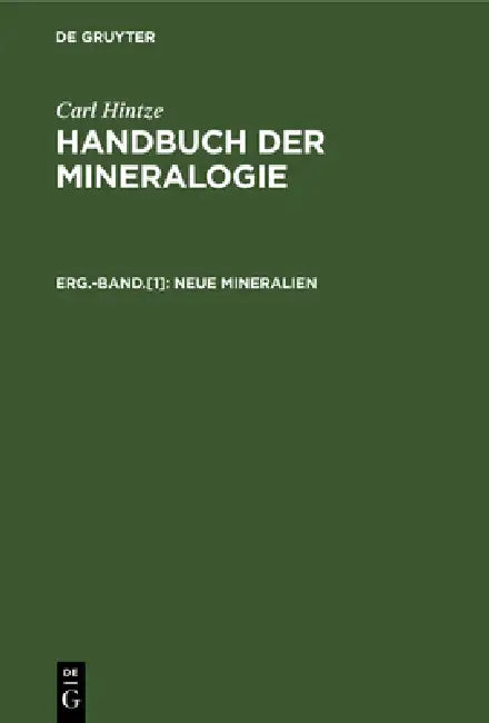 Buy Neue Mineralien (English, Karl F. Chudoba | Carl Hintze) — BookShops.in