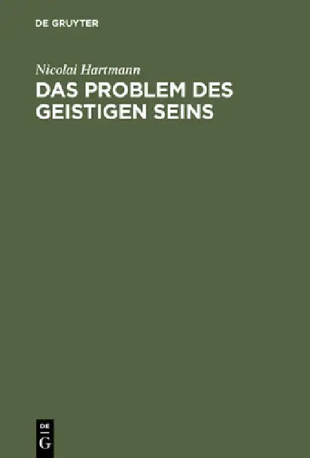 Buy Das Problem des geistigen Seins (English, Nicolai Hartmann) — BookShops.in