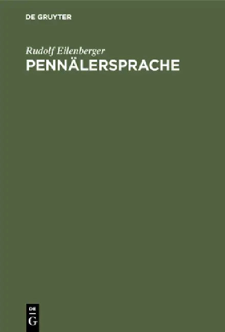 Buy Pennälersprache (English, Rudolf Eilenberger) — BookShops.in