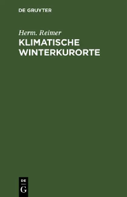 Buy Klimatische Winterkurorte (English, Herm Reimer) — BookShops.in
