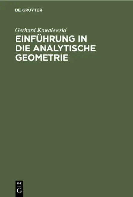 Buy Einführung in Die Analytische Geometrie (English, Gerhard Kowalewski) — BookShops.in