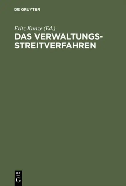 Buy Das Verwaltungsstreitverfahren (English, Fritz Kunze) โ BookShops.in