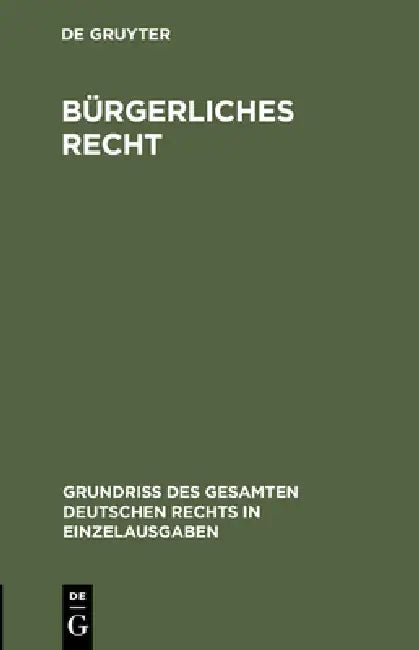 Buy Bürgerliches Recht (English, de Gruyter) — BookShops.in