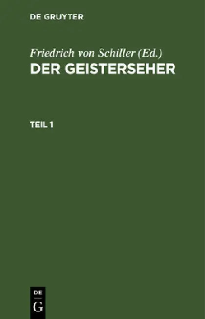 Buy Der Geisterseher. Teil 1 (English, Friedrich Von Schiller) — BookShops.in