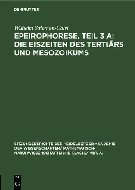 Buy Epeirophorese, Teil 3 A (English, Wilhelm Salomon-Calvi) β BookShops.in