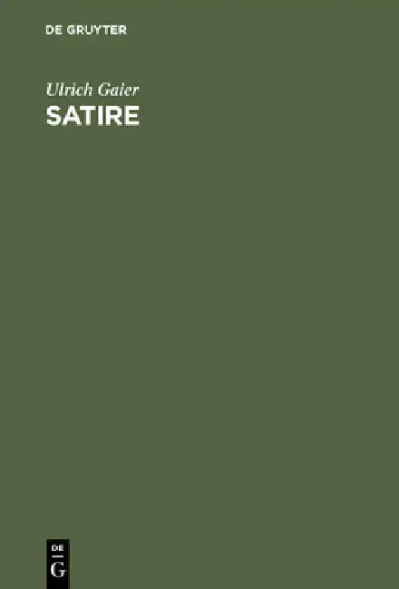 Buy Satire (English, Ulrich Gaier) — BookShops.in