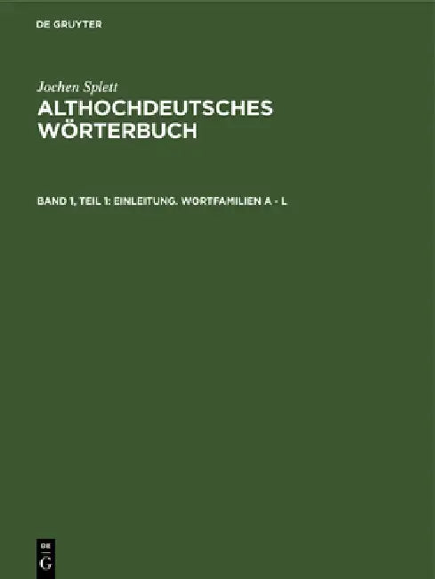 Buy Einleitung. Wortfamilien A - L (English, Jochen Splett) — BookShops.in
