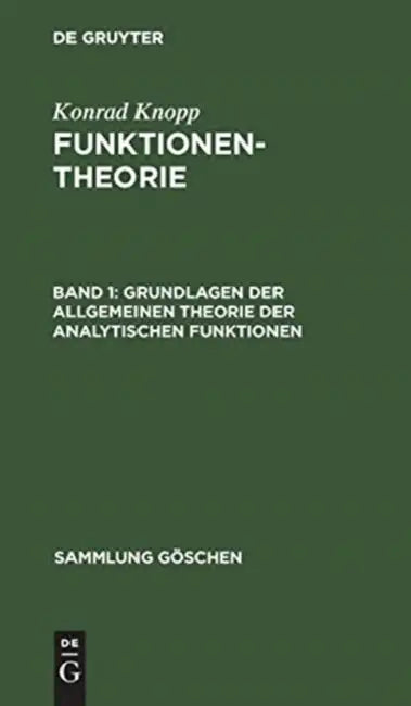 Buy Grundlagen der allgemeinen Theorie der analytischen Funktionen (English, Konrad Knopp) — BookShops.in