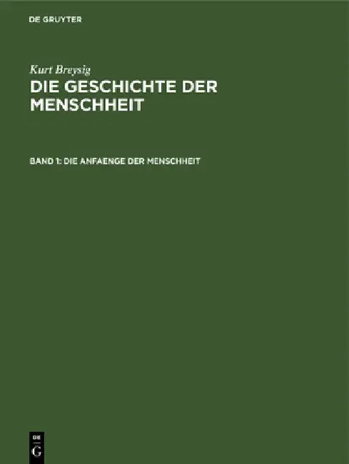 Buy Die Anfaenge Der Menschheit (English, Kurt Breysig) โ BookShops.in