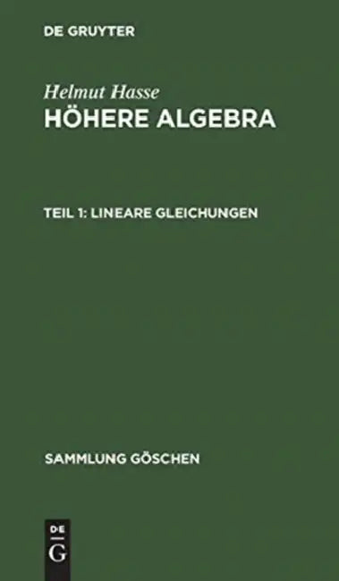 Buy Lineare Gleichungen (English, Helmut Hasse) β BookShops.in