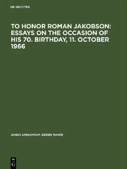 Buy To Honor Roman Jakobson (English, No Contributor) — BookShops.in