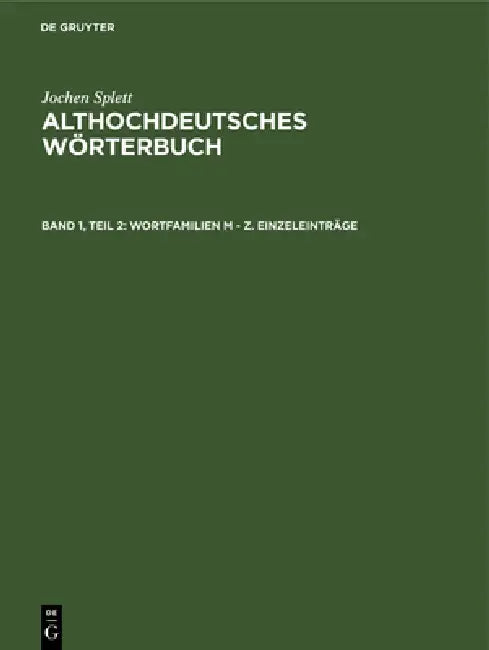 Buy Wortfamilien M - Z. Einzeleinträge (English, Jochen Splett) — BookShops.in
