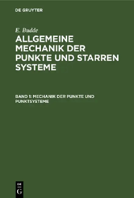 Buy Mechanik der Punkte und Punktsysteme (English, E. Budde) — BookShops.in