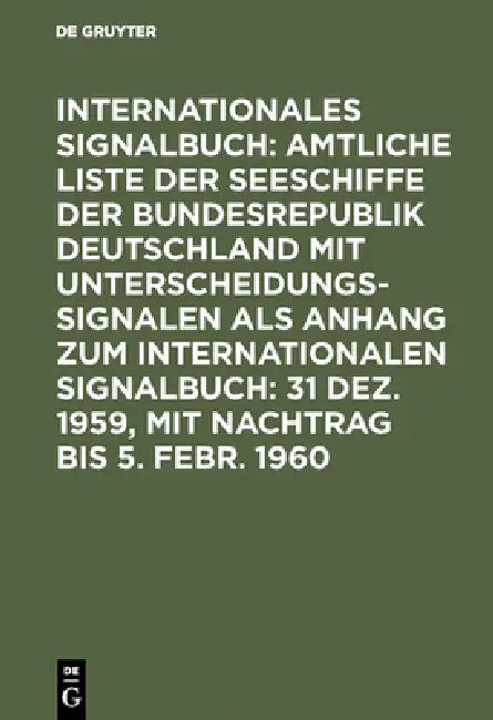 Buy 31 Dez. 1959, mit Nachtrag bis 5. Febr. 1960 (English, Reichsamt Des Innern) — BookShops.in