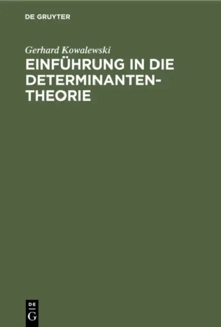 Buy Einführung in die Determinantentheorie (English, Gerhard Kowalewski) — BookShops.in